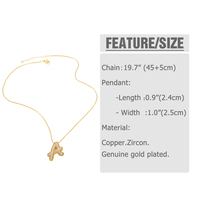 ASJEWELRY Collar con Colgante de Letra 3D de Latón Chapado en Oro de 18K, con Micro Pavé de Circonitas, Collar con Nombre Inicial, Venta al por Mayor 2608 Nkez14