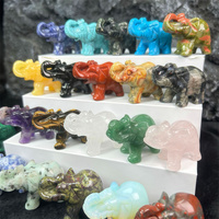 Estatua de Elefante Tallada en Cristal Natural, Artesanía de Cristal, Tendencia de Moda, Piedras Preciosas, Decoración para el Hogar, Recuerdos