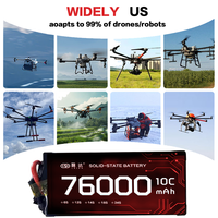 Batterie au lithium-ion à semi-conducteurs personnalisée la plus récente, 12S 76000mAh 10C 30V, modèle LD028-76000, certifiée CE, batterie pour drone UAV