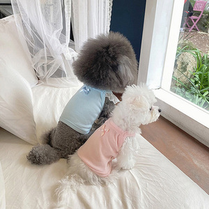 Ropa para mascotas, chaleco para gatos, perros, osos de peluche, Pomerania, estilo coreano, princesa, color caramelo, encaje, poliéster, primavera y verano - Product Image 3