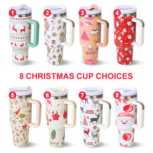 Tasse de Noël gravée en acier inoxydable H2.0 40 oz avec poignée - Product Image 5