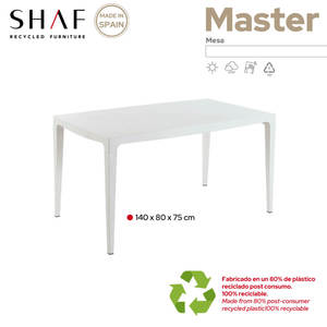 Tavolo Master moderno e resistente per uso interno ed esterno 140 x 80 cm in plastica riciclata, tavolo robusto e versatile. - Product Image 5