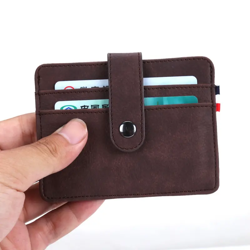 Customized PU leather Card Case credit card holder with magnets