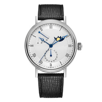Montres mécaniques en acier pour hommes, design d'usine et personnalisation par lots, avec affichage de la date, du jour de la semaine et des phases solaires, pour marque privée