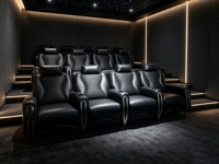Maßgefertigtes Luxus-Heimkino-Sofa mit Vollständig Elektrischer Liegefunktion aus Echtem Leder VIP-Kinositzplätze für Villen und Kellerräume