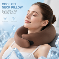 Almohada de Viaje en Forma de U con Espuma Viscoelástica, Tela de Poliéster/Algodón Refrescante, Soporte Ergonómico de 360 Grados, Desmontable y Lavable