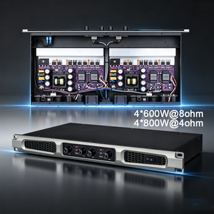 Amplificador de Potencia Digital Clase D de 4 Canales AM46, 4x600W/4x800W, Metálico, Portátil, Resistente, 1 Año de Garantía, para Sonido de Conciertos y Escenarios - Product Image 1