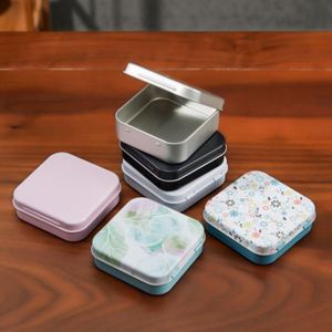 Low Moq Six Styles Metal Packaging Custom Printing Tin Case Square Small <b>Empty</b> Metal Tin <b>Box</b> With Lid - Product Image 4
