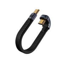 Cable de Datos USB4.0 Tipo-C Macho a Macho, Chapado en Oro, Carga Rápida de 240W, 40Gbps, Cable Corto para Computadora y Auriculares