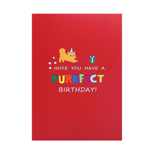 Cartes de vœux rectangulaires 3D <span class=keywords><strong>d</strong></span>écoupées au laser faites à la main, illustration de chat, conception OEM/ODM, papier de haute qualité, impression UV - Product Image 5