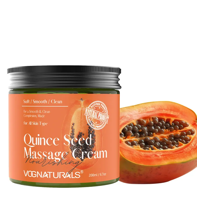 Creme de massagem de sementes de quince de marca própria com creme clareador facial de mamão nutritivo e suave