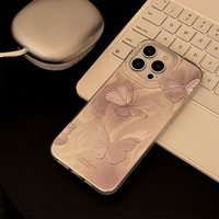 Étui de protection à double couche IMD Gradient Feathers Fashion pour iPhone 17 16 15 Pro Max Mobile Cover case