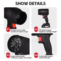 Souffleur d'air portable haute puissance pour poussière, feuilles, neige et aspirateur, ventilateur violent pour nettoyage intérieur, ventilateur turbo pour barbecue