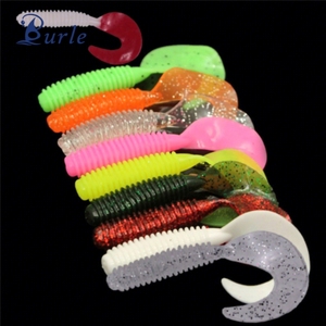 Prezzo per 1 Kg/sacchetto di esche artificiali per la pesca con esche morbide multicolore e profumate, a coda singola - Product Image 1