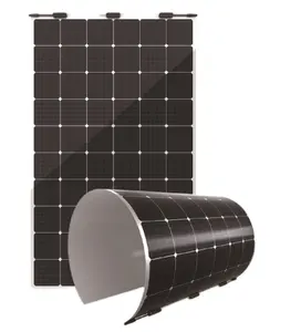 China Panels Solar Supplier Thin Film Half Cut Semi Flexible 370W 375W 380W Roofing Solar Panel for RV Marine Boat Tin Roof