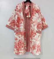 Kimono matelassé en coton unisexe de haute qualité avec couverture de bain à fleurs, vêtements de nuit pour spa, plage et été, produit en vrac