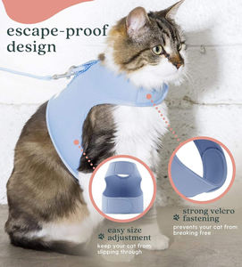 Arnés para Gatos, Collar y Correa, Conjunto a Prueba de Escape, Ajustable, Sin Estrangulamiento, Acolchado de Poliéster, Chaleco de Arnés para Mascotas para Pasear Gatos y Gatitos - Product Image 3