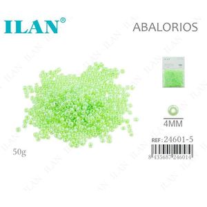 Ilan Abalorios Perline verde latte 4 mm 50 g per la creazione di gioielli - Product Image 1