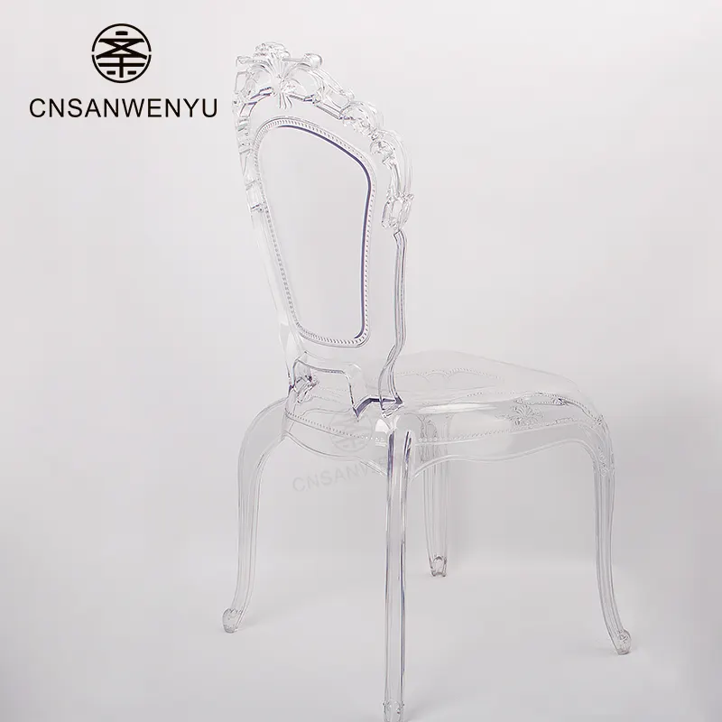 wholesale Plastic Transparent Wedding Chair For Banquet Outdoor Indoor PC throne Chair Crystal Princess Chair for event