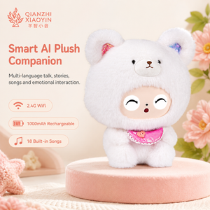 Grande Peluche Ours IA 36cm avec Visage ABS, 7 Expressions Émotionnelles, Clonage Vocal, Mémoire Longue Durée, Plus <span class=keywords><strong>de</strong></span> 50 Langues, WiFi 2.4G et Récitation d'Histoires - Product Image 1