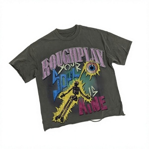 Camiseta Gráfica de Manga Corta con Cuello Redondo de Algodón para Hombre Roughplay Your Soul Is Mine, Estilo Urbano, Estampada, Ajuste Jersey - Product Image 4