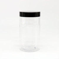 Vente en gros de pots en plastique PET transparent à large ouverture avec couvercle pour le stockage d'aliments secs 1oz 2oz 4oz 6oz 8oz 12oz 16oz