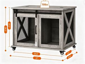 Meilleure Vente Nouvelle Arrivée : Caisse de transport pour chien style meuble avec porte coulissante et couvercle rabattable - Product Image 2
