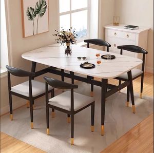<span class=keywords><strong>Table</strong></span> à manger commerciale de luxe légère <span class=keywords><strong>Table</strong></span> à manger rectangulaire contre le <span class=keywords><strong>mur</strong></span> Combinaison <span class=keywords><strong>table</strong></span> à manger et chaise d'hôtel de location - Product Image 2