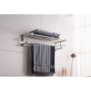 Towel Bar and Rack Wall Fixed Bathroom Accessories Construction and Real Estate Silver Chrome Plated Stainless Steel - Product Image 4