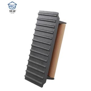 Barbecue Hamburger Patty Press Fonte <span class=keywords><strong>Steak</strong></span> Bacon Press Manche En Bois Pique-Nique En Plein Air Métal Antiadhésif Écologique - Product Image 6