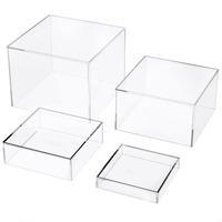 Boîte de rangement en acrylique transparent pour présentoir de 4 pièces Cube en acrylique transparent pour présentoir de fête