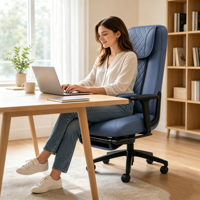 Chaise de bureau moderne à base en acier réglable avec massage par vibration, en cuir PU, chaise de direction pour la maison