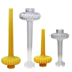 3D Vase Gear Long Rod Bougie Moule Moule En Plastique pour Faire Des Bougies Faire Bougie Vous-Même Moules Formes Pot Moule Kit Fournitures