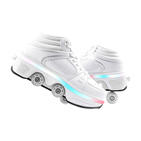 Chaussures à roulettes LED 4 roues de haute qualité, très vendues, pour enfants et adultes, 2-en-1, rétractables