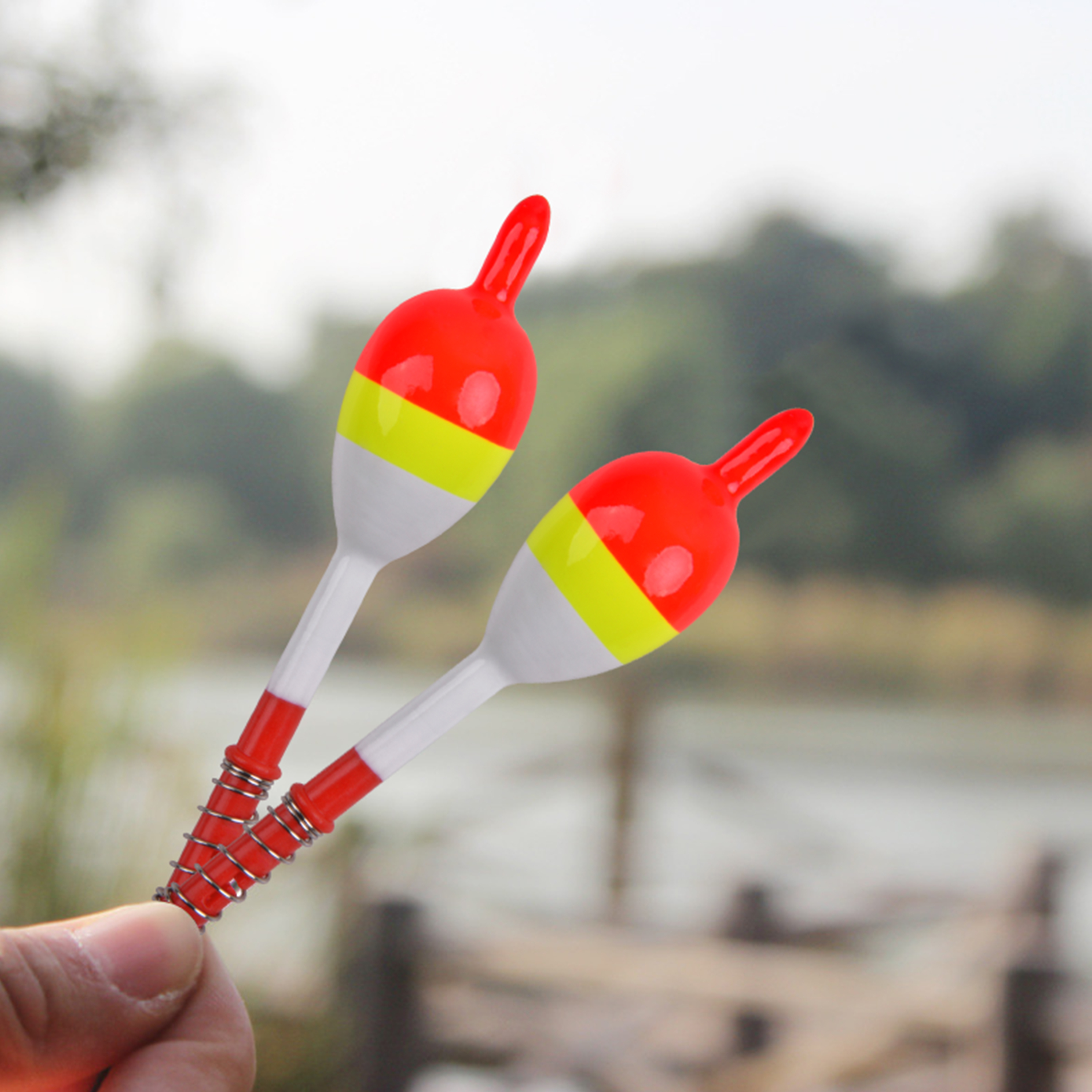 Juego De 5 Flotadores De Pesca De Madera De Balsa | Sensibles Y Visibles | Opciones 3g A 6g + Peso De Plomo