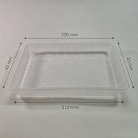 Barquette rectangulaire jetable en PP écologique avec texture gaufrée, thermoscellable, de qualité alimentaire, pour biscuits, snacks et gâteaux