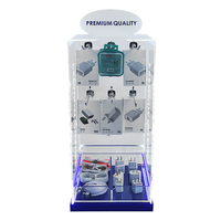 Accessoires de téléphone portable personnalisés, présentoir de comptoir, Logo éclairé, support de chargeur de téléphone portable en acrylique avec 15 chevilles
