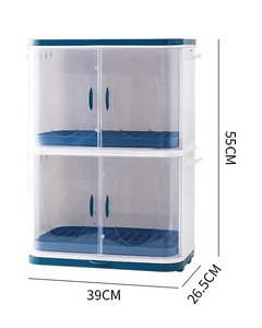 Usine en gros ménage cuisine Double vidange bol support avec <span class=keywords><strong>couvercle</strong></span> anti-poussière bol stockage égouttoir support - Product Image 5