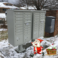 Boîte à lettres murale en métal avec 16 portes et 2 casiers à colis, unité de boîte à lettres USPS pour la poste