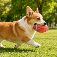 Jouet de football pour chien en latex qui couine, 2 tailles (petit et grand), jouet à mâcher en forme de ballon de rugby pour la dentition des chiots et chiens de taille moyenne à grande