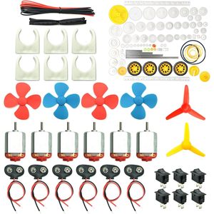<b>Mini</b> Electric Hobby Motor Kit 3V-12V 25000 RPM Strong Magnetic With Gears Wheels Fans For <b>Robotics</b> DIY Projects - Product Image 1
