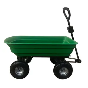 TIANHAIDA 75L capacity garden trolley cart 300kg load capacity plastic dump cart with 4 wheels