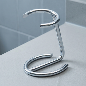 Support et porte-brosse à raser en acier chromé argenté de haute qualité, marque OEM, vente en gros - Product Image 3