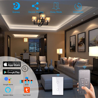 Interrupteur tactile en verre trempé Bingoelec TUYA 1/2/3/4 voies, interrupteur mural WIFI compatible avec Google Alexa