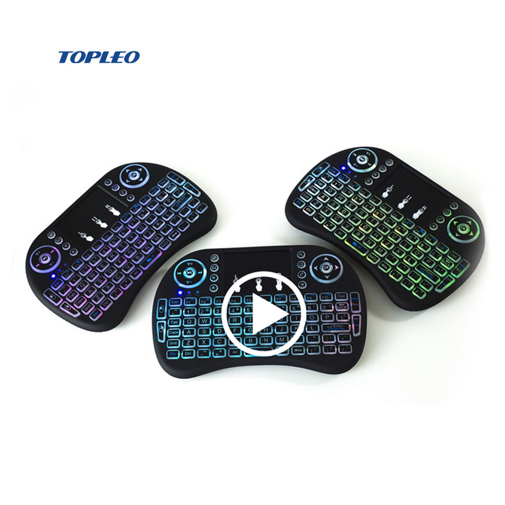 2,4G Беспроводная usb светодиодная клавиатура с подсветкой для приставки android smart tv