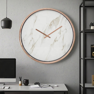 Decorative <strong>Marble</strong> Effect Wall <strong>Clock</strong> Reloj De Pared Modern Design for Indoor Glass Cover Wall <strong>Clock</strong> - Product Image 3