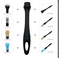 Offre Spéciale : Kit de 4 brosses de nettoyage et de detailing automobile pour moteur et jantes, avec support de séchage pour l'entretien de la voiture