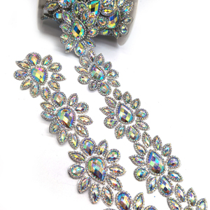 Frangia di strass personalizzata rifilatura in ferro su Appliques lavorazione Trim strass per 2025 Bahamas carnevale <span class=keywords><strong>Mas</strong></span> - Product Image 6