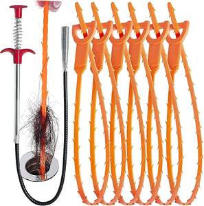 7 pack di scarico Snake Hair Clog kit di strumenti per la pulizia di 25 pollici stick di scarico per fogna wc da cucina lavello vasca da bagno - Product Image 1