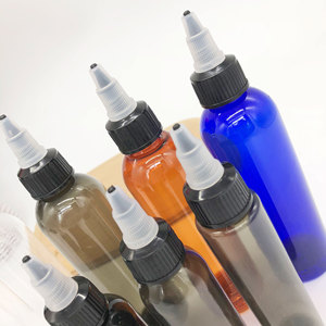 Custom Logo 30ml 50ml 60ml 70ml 100ml 120ml PET for Plastic <b>Bottle</b> with Twist Top Cap Squeeze Tip Applicator for Hair Oil - Product Image 3